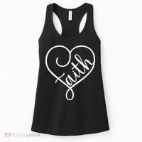 Faith Cursive Heart Christians Jesus Loves Women's Tank Top thumb 0