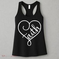 Faith Cursive Heart Christians Jesus Loves Women's Tank Top thumb 3