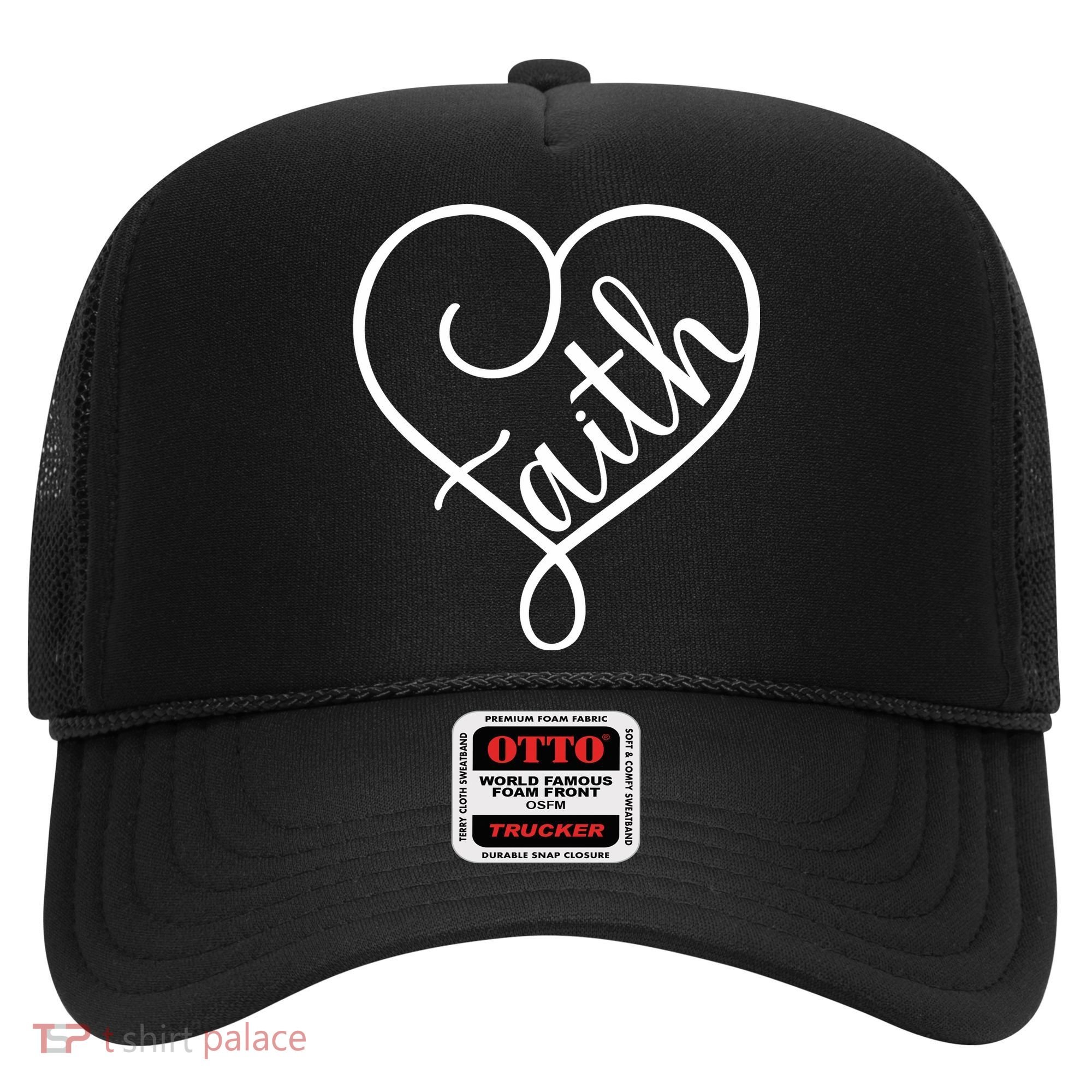 Faith Cursive Heart Christians Jesus Loves Hat