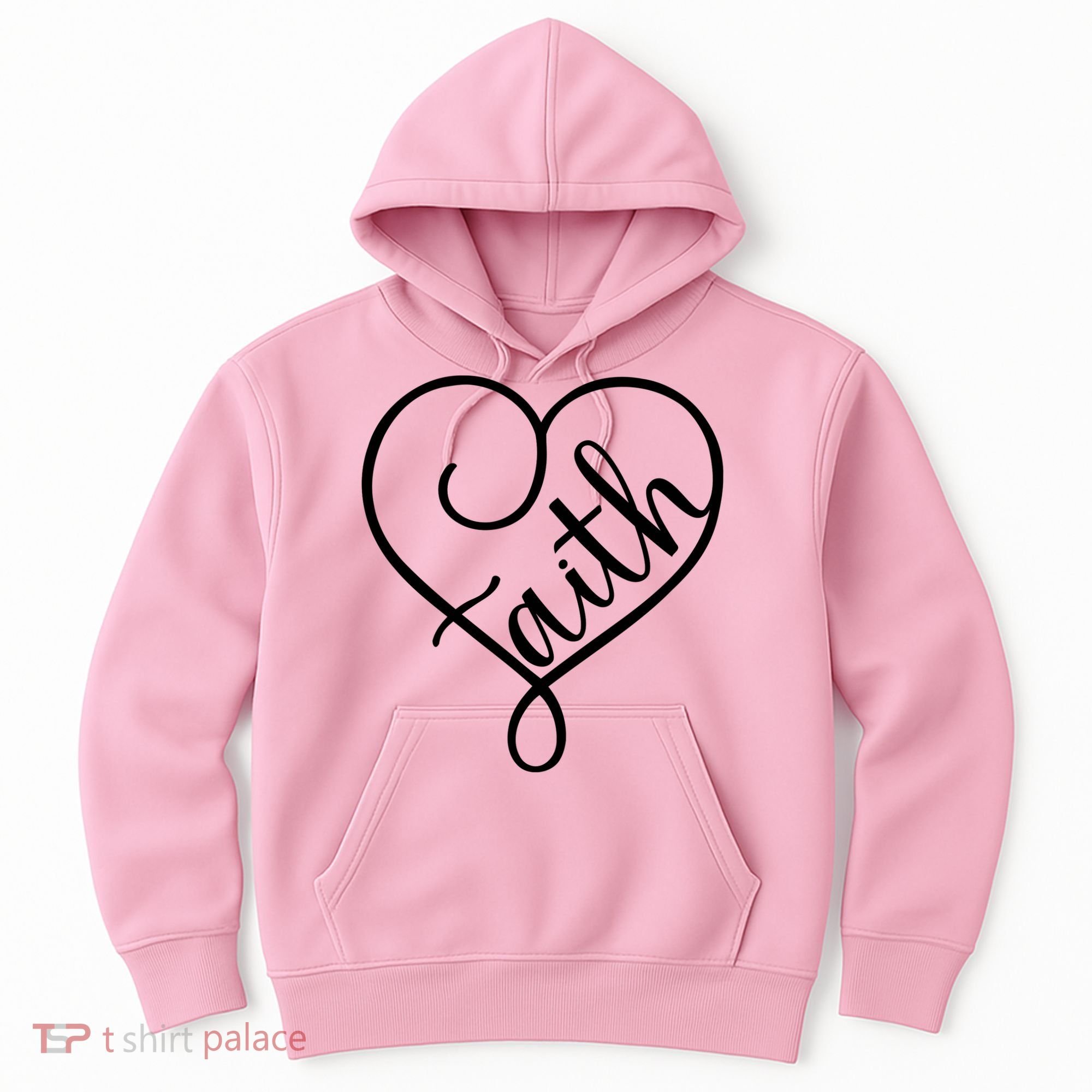 Faith Cursive Heart Christians Jesus Loves Hoodie