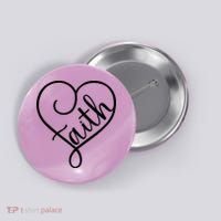 Faith Cursive Heart Christians Jesus Loves Button thumb 0