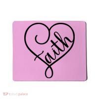 Faith Cursive Heart Christians Jesus Loves Mousepad thumb 0