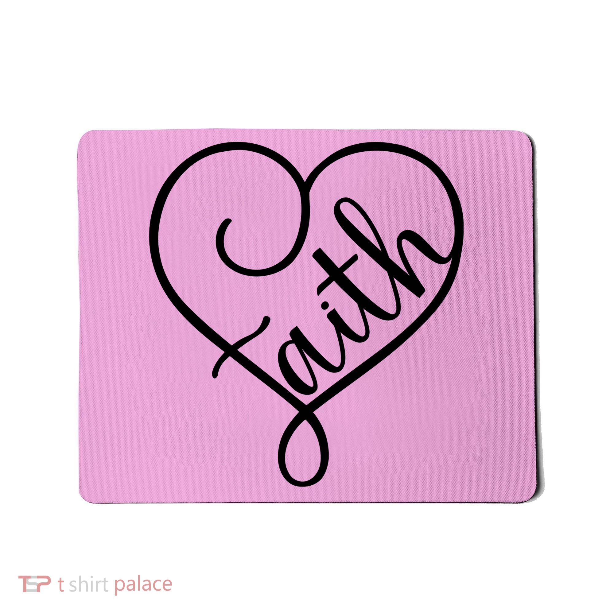 Faith Cursive Heart Christians Jesus Loves Mousepad
