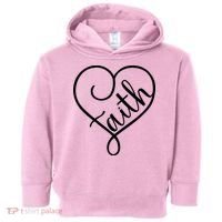 Faith Cursive Heart Christians Jesus Loves Toddler Hoodie thumb 0
