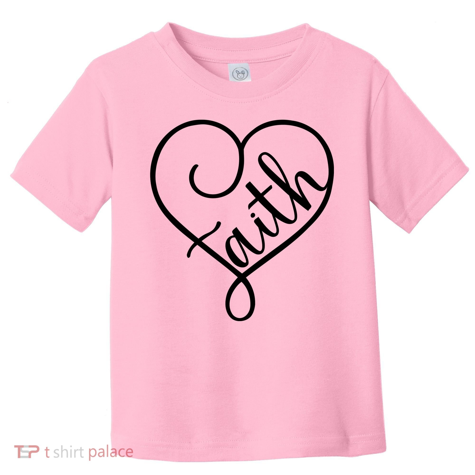 Faith Cursive Heart Christians Jesus Loves Toddler T-Shirt