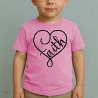 Faith Cursive Heart Christians Jesus Loves Toddler T-Shirt thumb 2