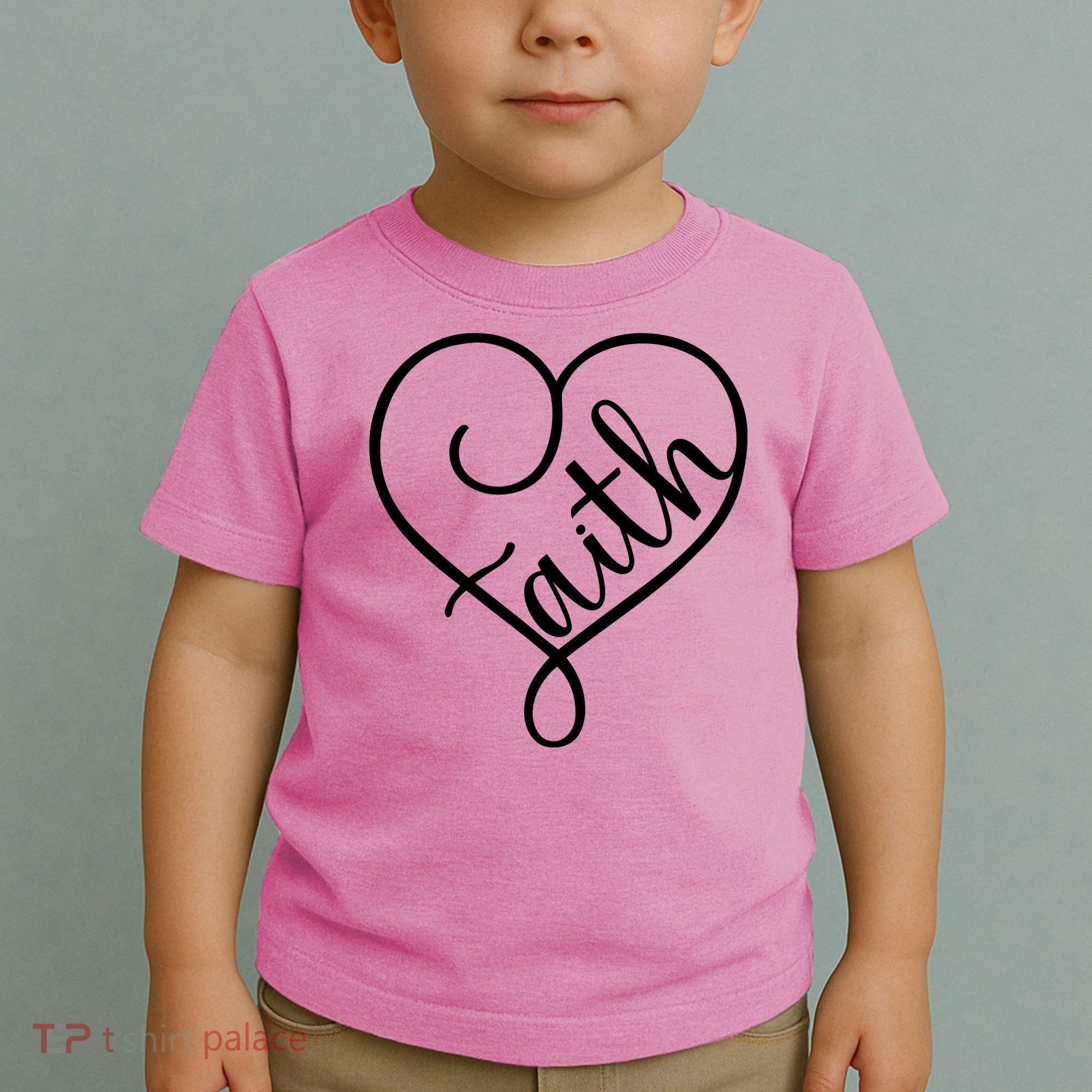 Faith Cursive Heart Christians Jesus Loves Toddler T-Shirt