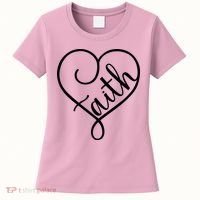 Faith Cursive Heart Christians Jesus Loves Women's T-Shirt thumb 0