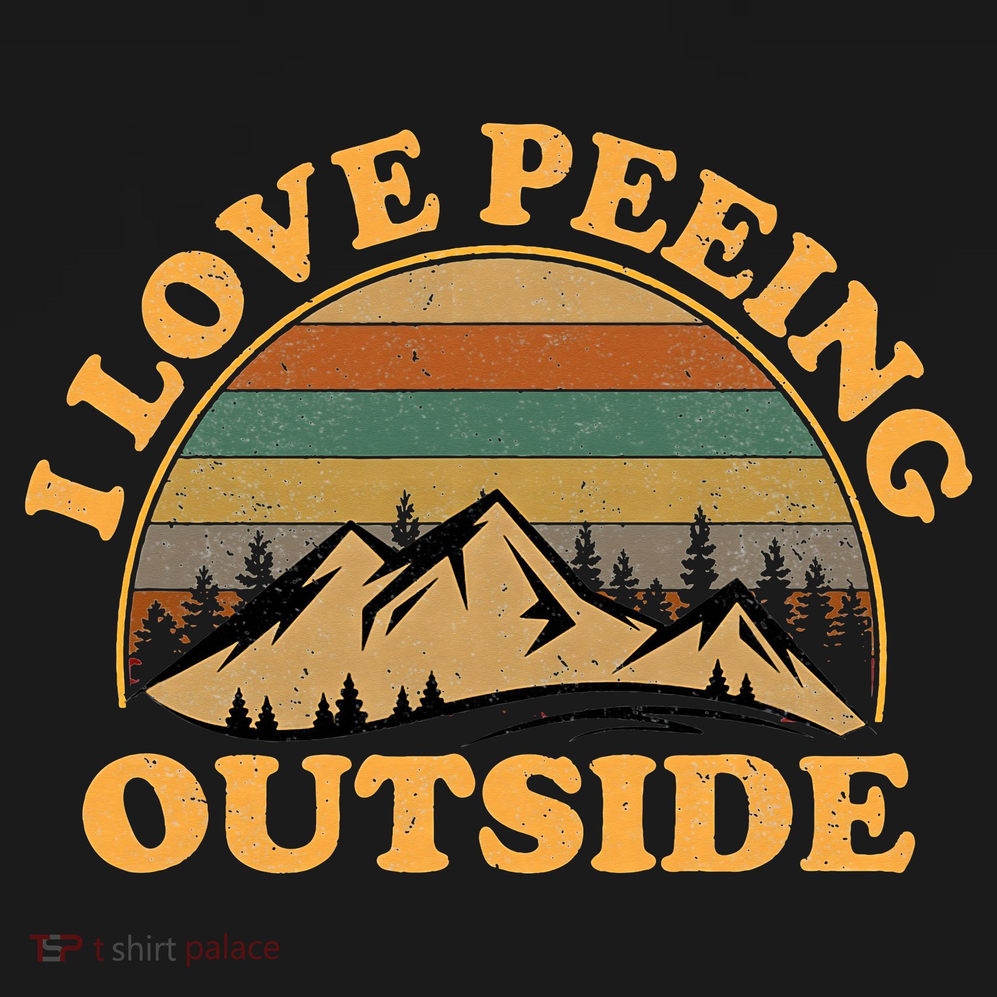 funny Camping Hiking I Love Peeing Outside Button