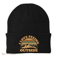 funny Camping Hiking I Love Peeing Outside Beanie thumb 0