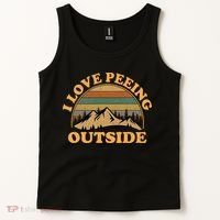 funny Camping Hiking I Love Peeing Outside Tank Top thumb 2