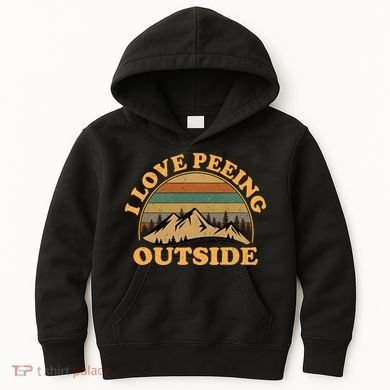 funny Camping Hiking I Love Peeing Outside Kids Hoodie
