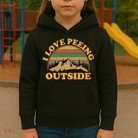 funny Camping Hiking I Love Peeing Outside Kids Hoodie thumb 3