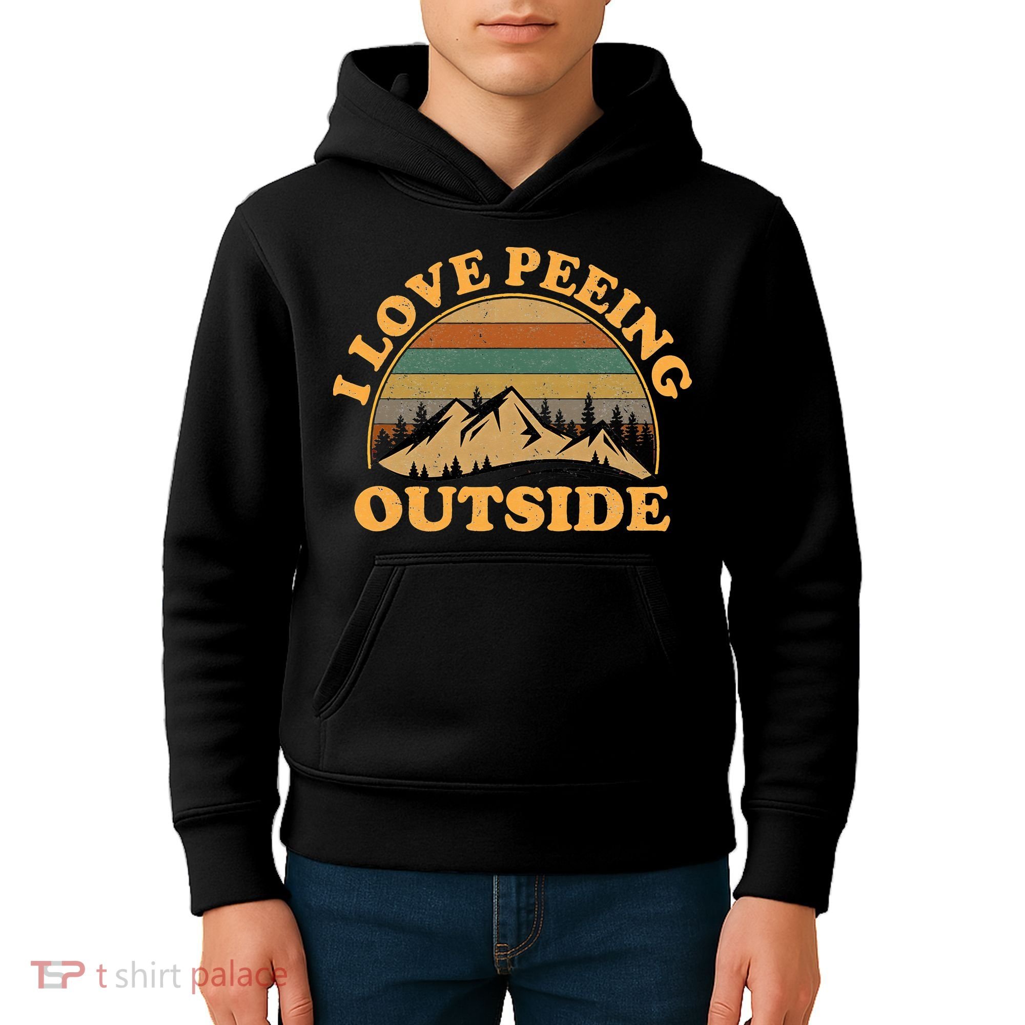 funny Camping Hiking I Love Peeing Outside Kids Hoodie