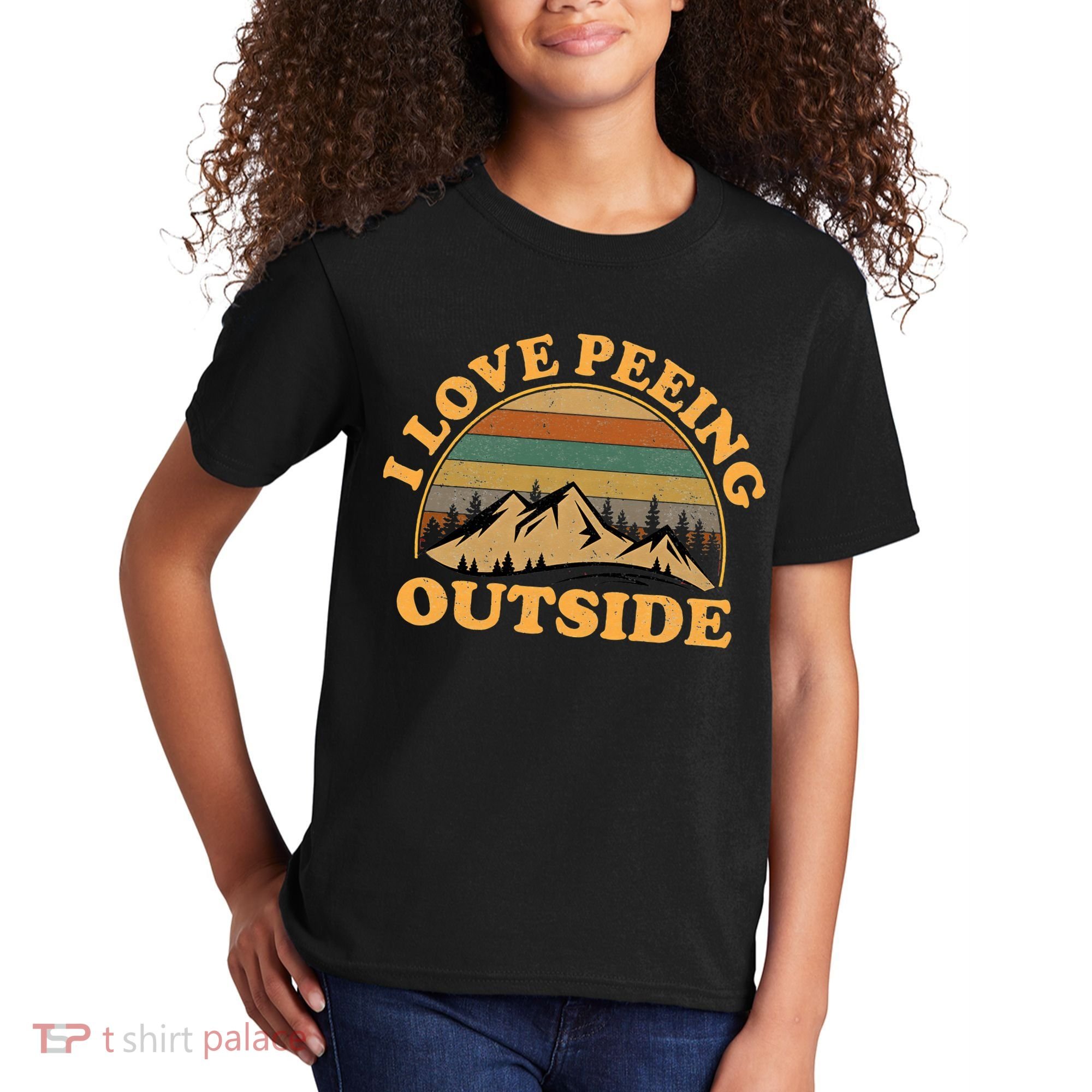 funny Camping Hiking I Love Peeing Outside Kids T-Shirt