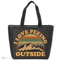 funny Camping Hiking I Love Peeing Outside Tote Bag thumb 0