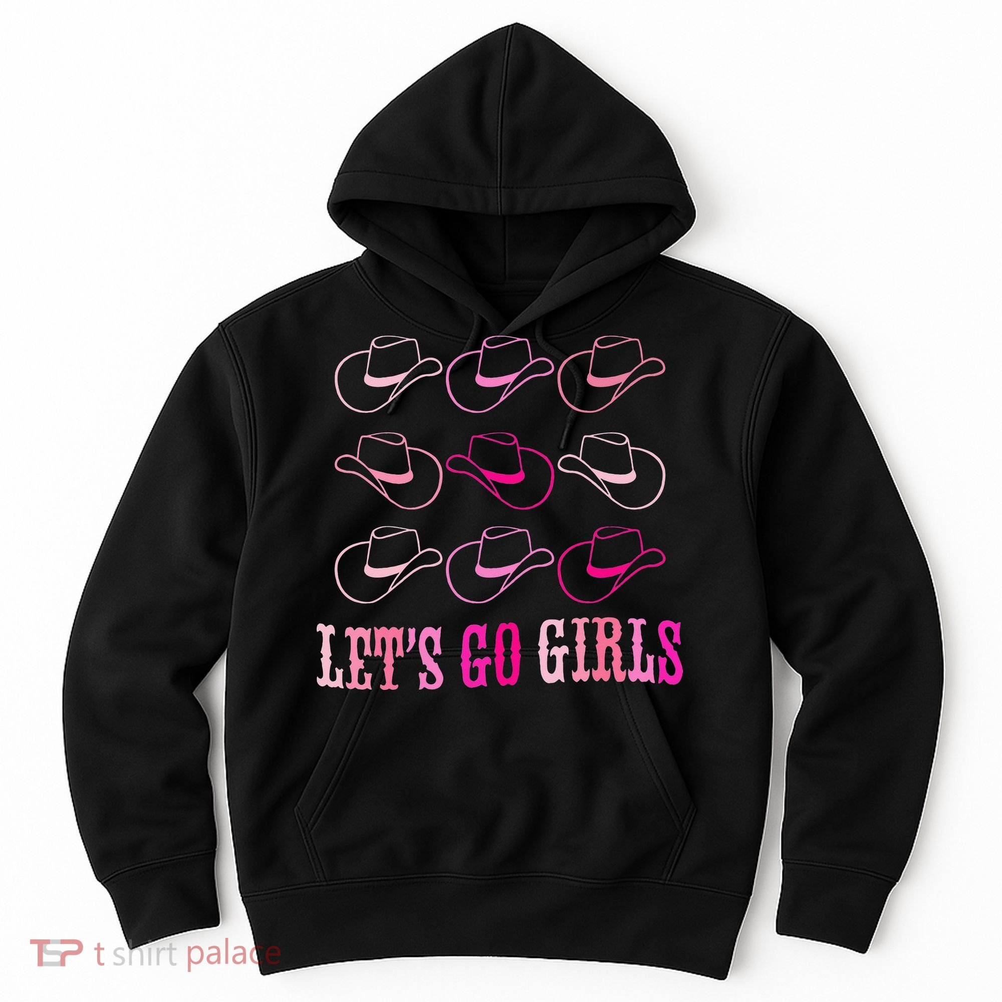 funny Cow Hat Let's Go Western Cowgirls Hoodie