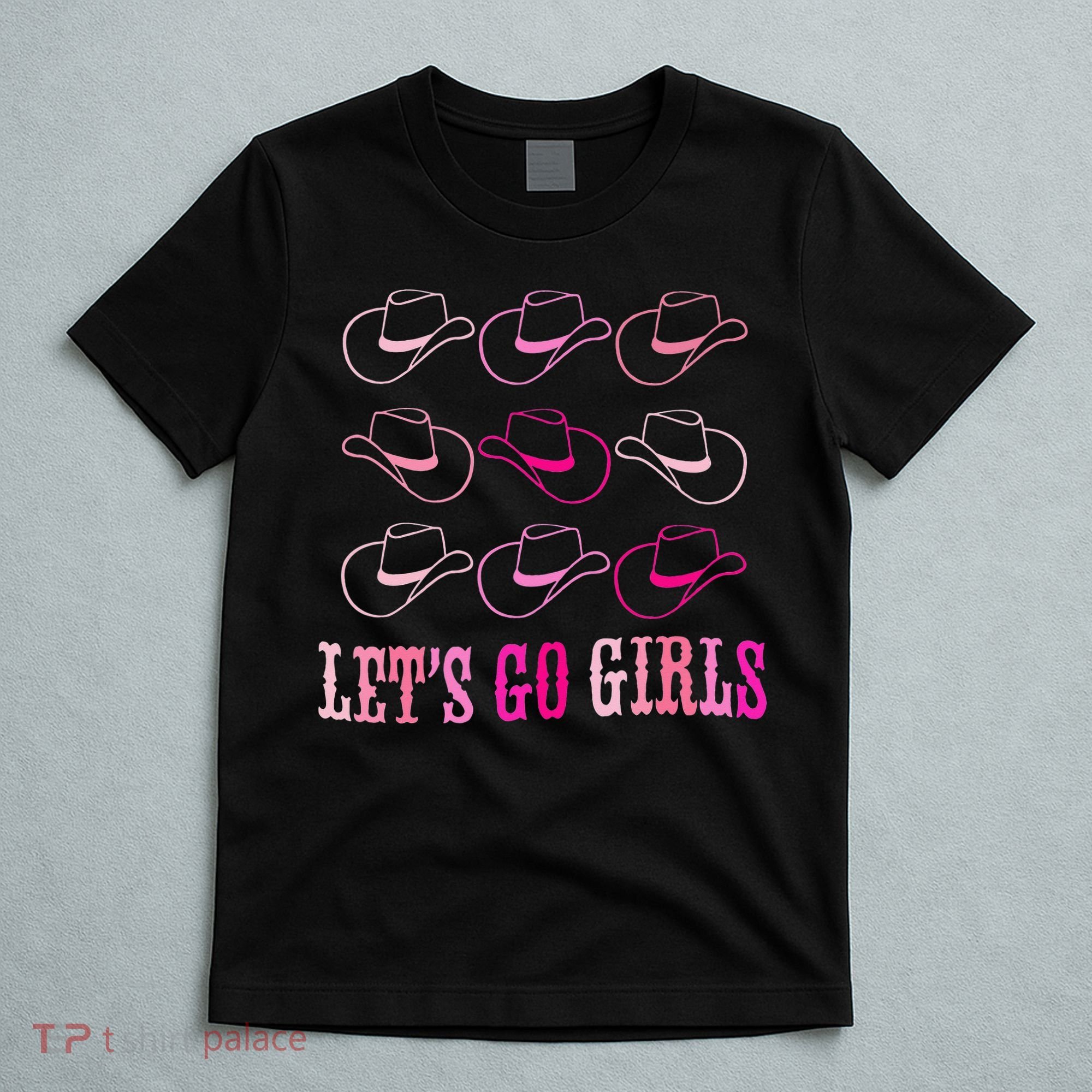 funny Cow Hat Let's Go Western Cowgirls T-Shirt