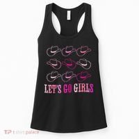 funny Cow Hat Let's Go Western Cowgirls Women's Tank Top thumb 0