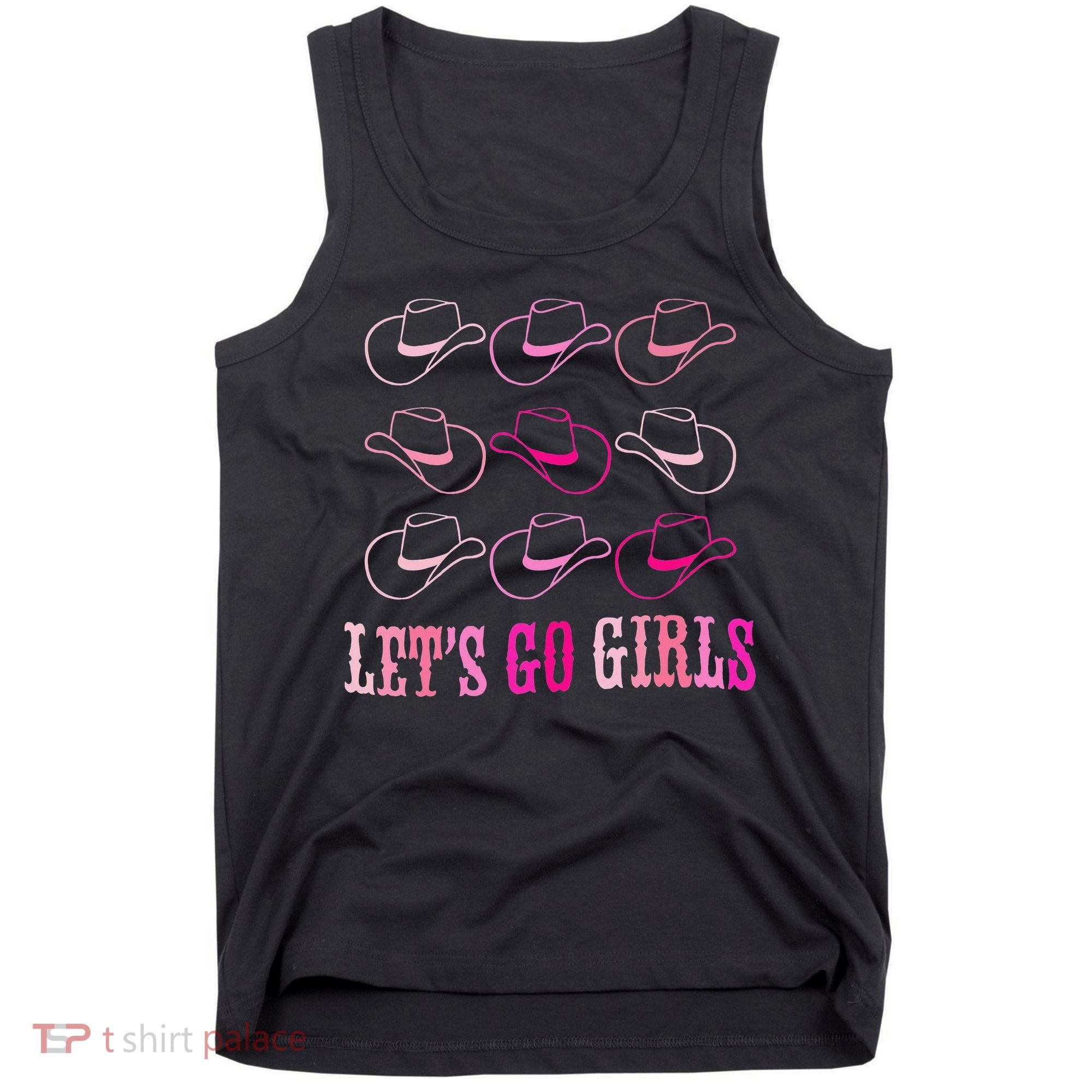 funny Cow Hat Let's Go Western Cowgirls Tank Top