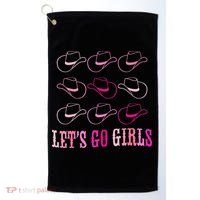 funny Cow Hat Let's Go Western Cowgirls Golf Towel thumb 0