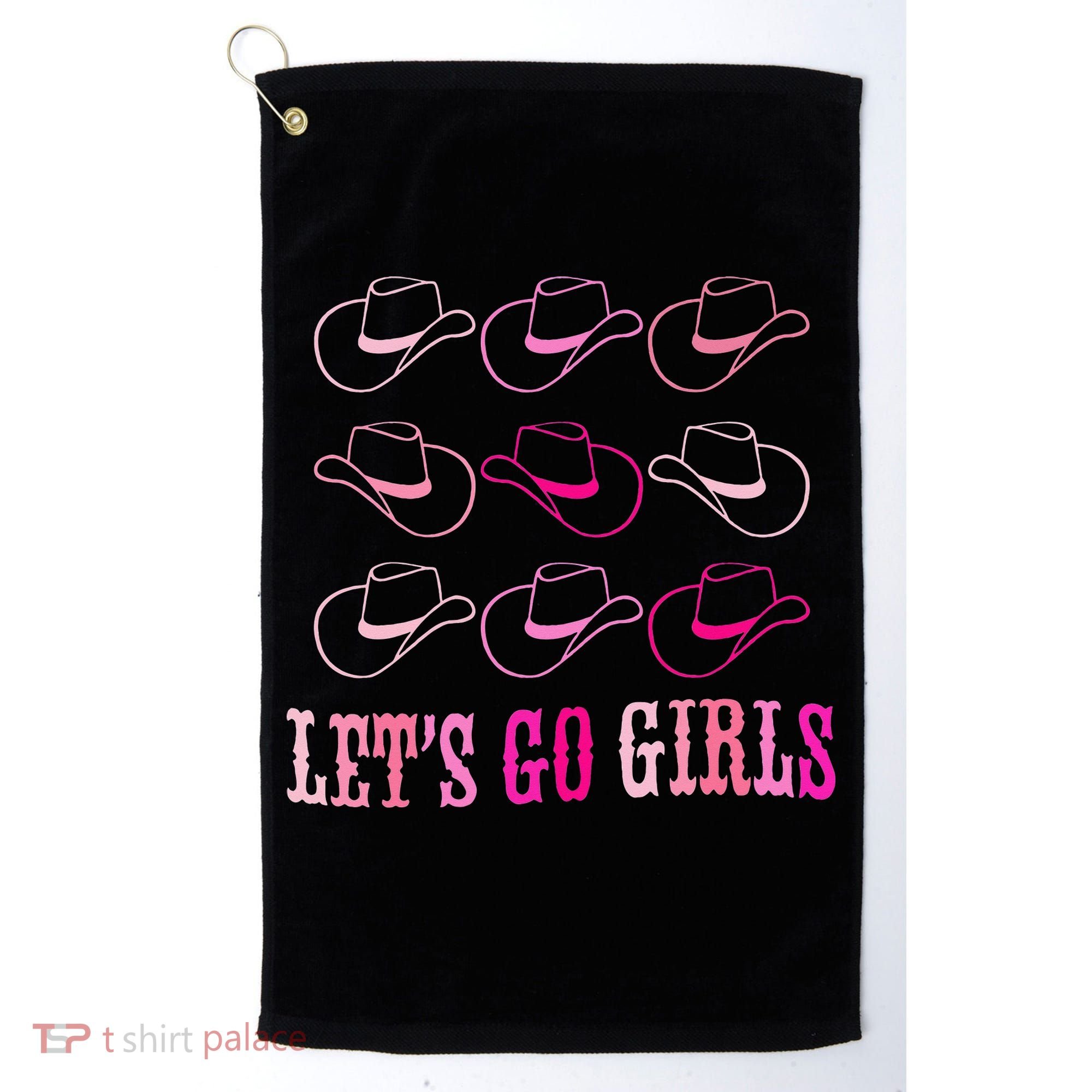 funny Cow Hat Let's Go Western Cowgirls Golf Towel