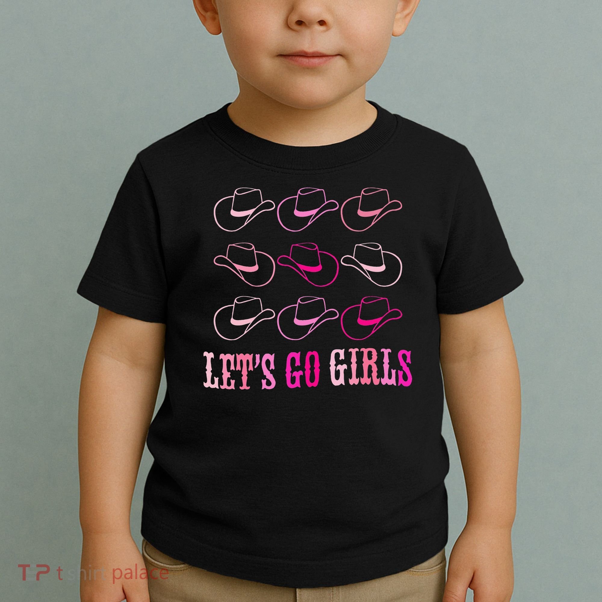 funny Cow Hat Let's Go Western Cowgirls Toddler T-Shirt