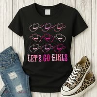 funny Cow Hat Let's Go Western Cowgirls Women's T-Shirt thumb 3