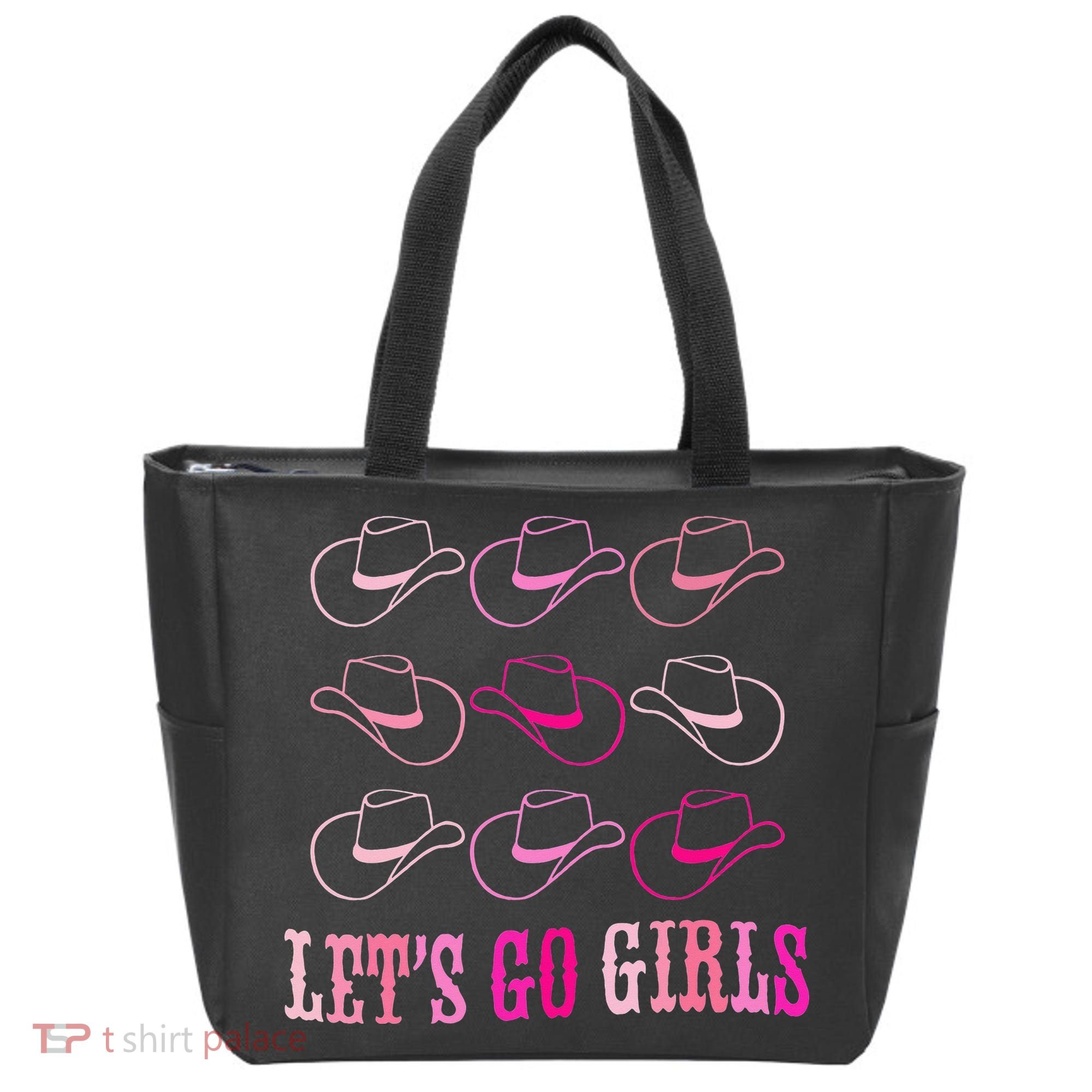 funny Cow Hat Let's Go Western Cowgirls Tote Bag