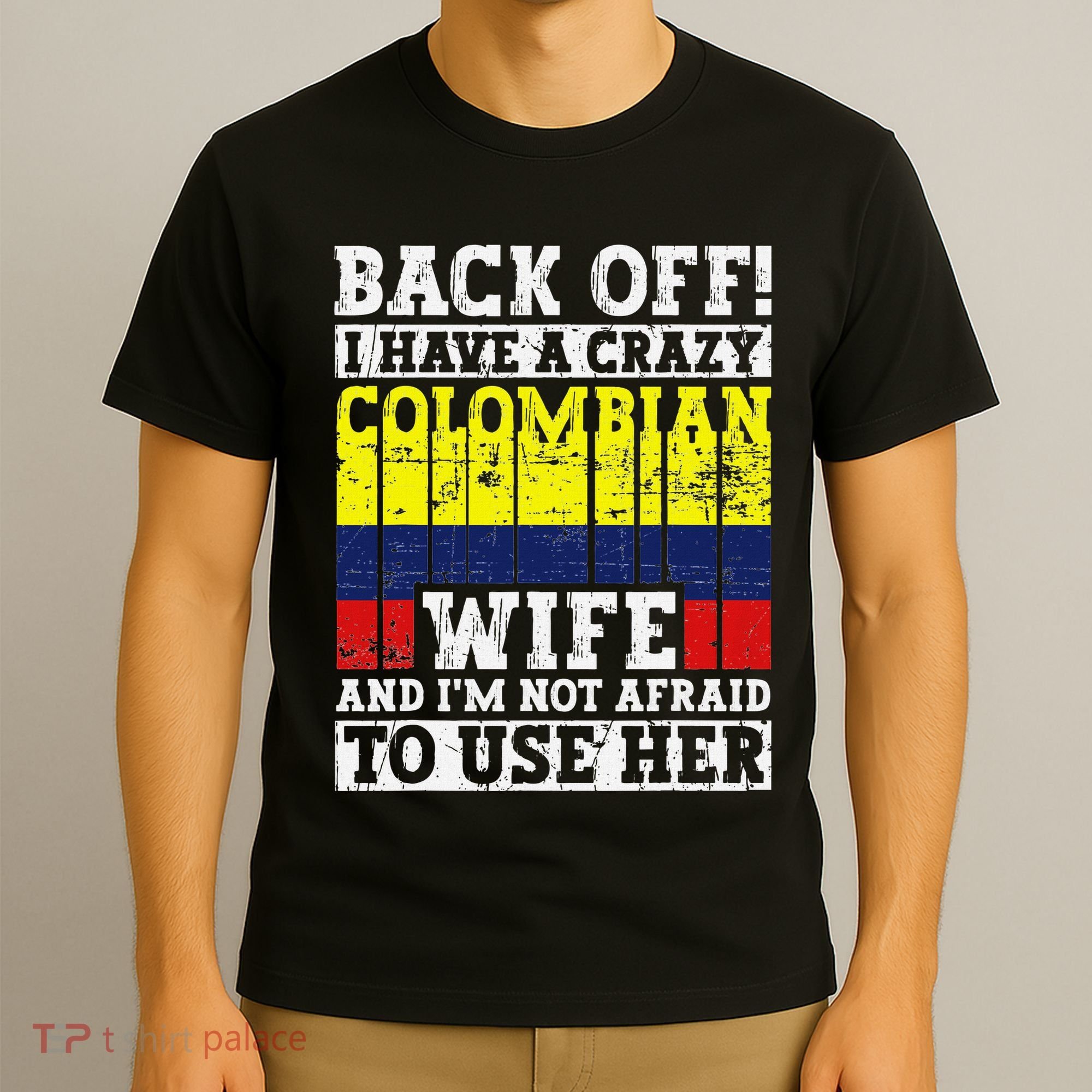 Funny Colombian Husband Apparel Colombia Flag Heritage T-Shirt
