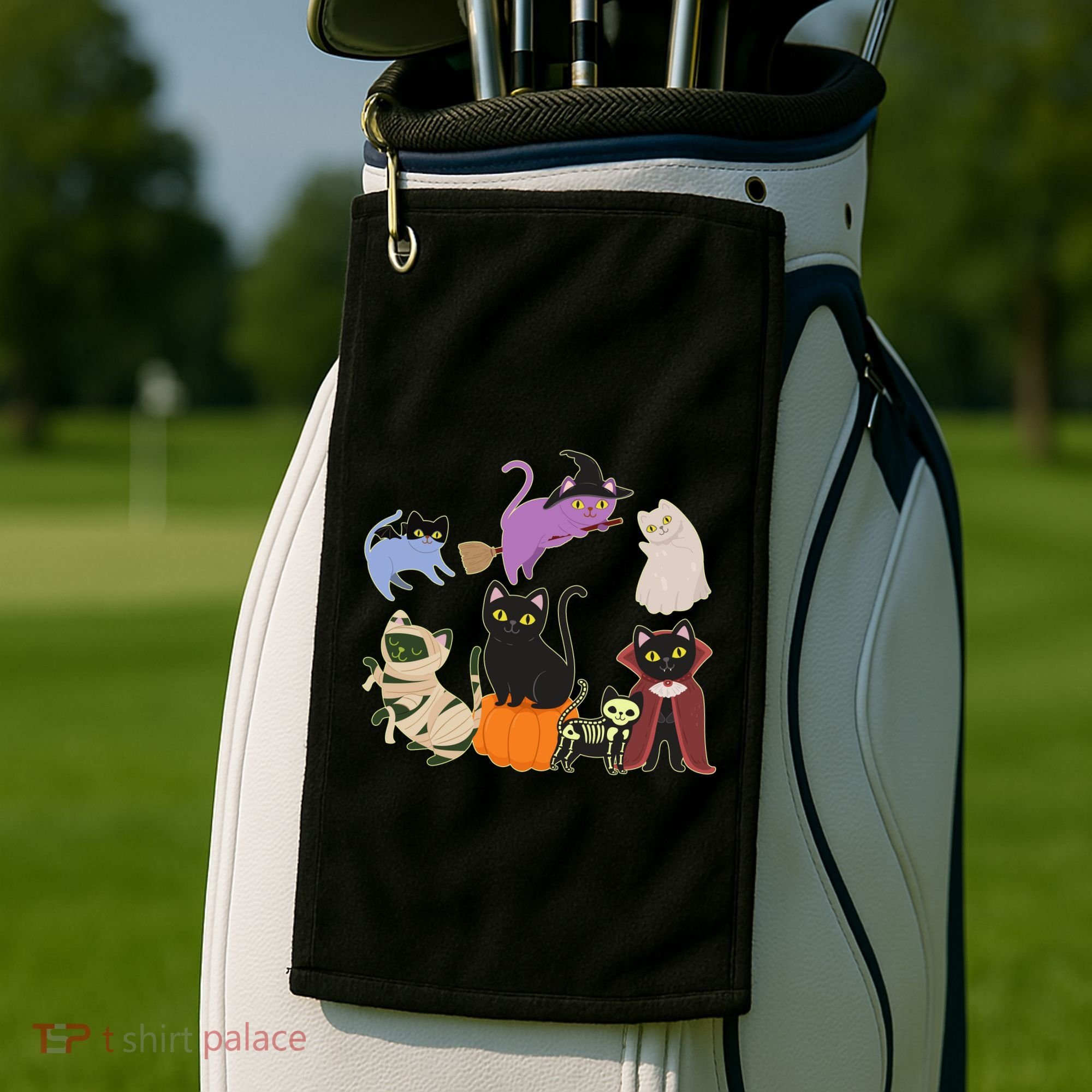 Funny Cute Halloween Costume Cats Kitties Golf Towel