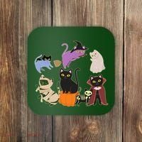 Funny Cute Halloween Costume Cats Kitties Coaster thumb 0