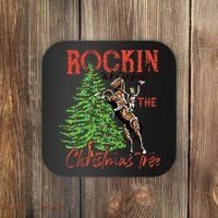 Funny Cowgirl Horsing Rocking Around Christmas Tree Western Coaster thumb 0