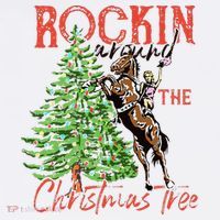 Funny Cowgirl Horsing Rocking Around Christmas Tree Western Polo thumb 3