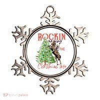 Funny Cowgirl Horsing Rocking Around Christmas Tree Western Ornament thumb 0