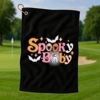 Funny Cute Halloween Spooky Baby Golf Towel thumb 1