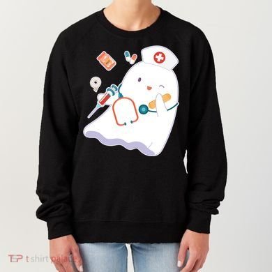 Funny Cute Halloween Nurse Ghost Women's Sweatshirt