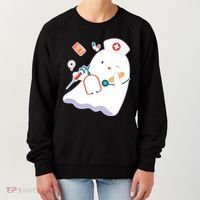 Funny Cute Halloween Nurse Ghost Women's Sweatshirt thumb 0