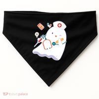 Funny Cute Halloween Nurse Ghost USA-Made Doggie Bandana thumb 0
