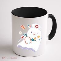 Funny Cute Halloween Nurse Ghost Coffee Mug thumb 1