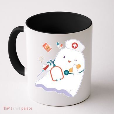 Funny Cute Halloween Nurse Ghost Coffee Mug