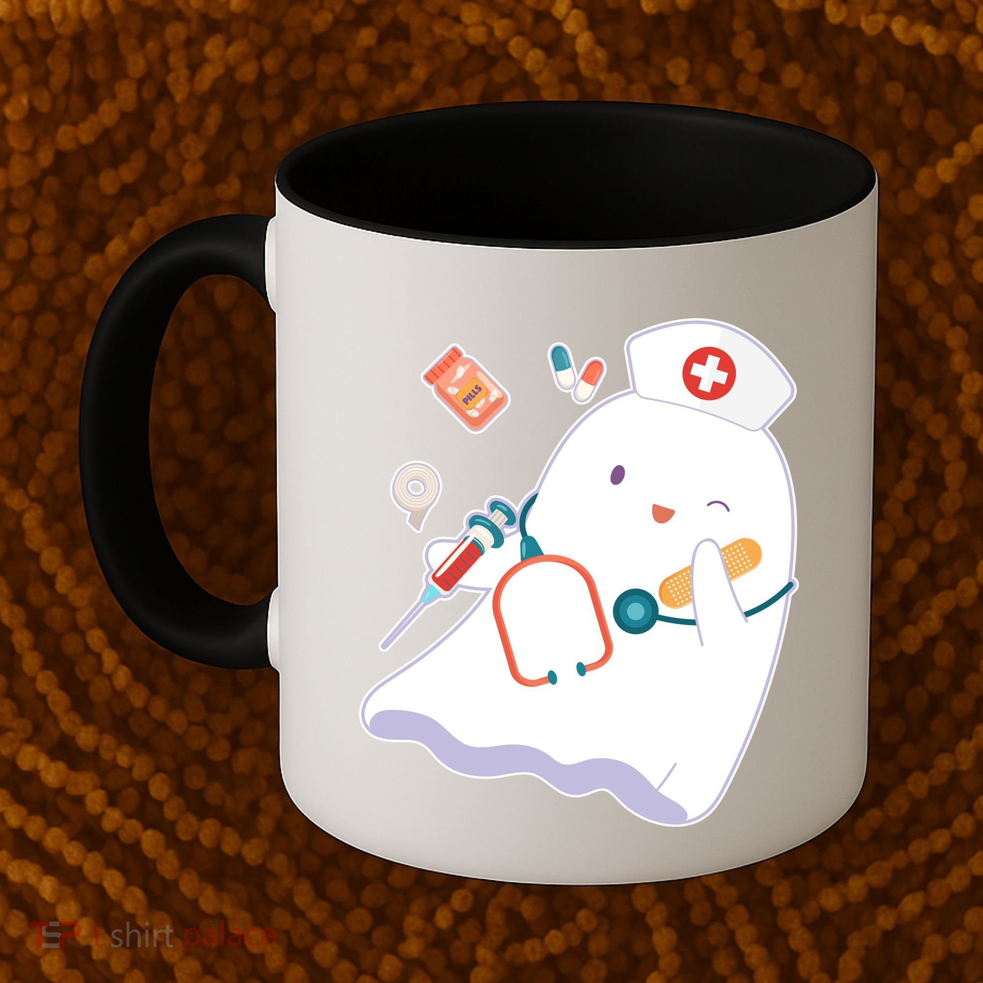 Funny Cute Halloween Nurse Ghost Coffee Mug