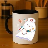 Funny Cute Halloween Nurse Ghost Coffee Mug thumb 4