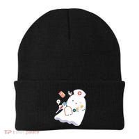 Funny Cute Halloween Nurse Ghost Beanie thumb 0