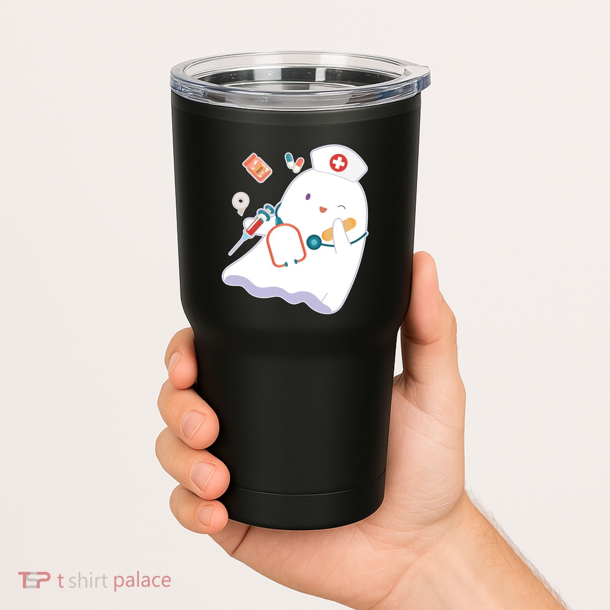 Funny Cute Halloween Nurse Ghost Tumbler
