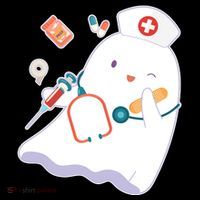 Funny Cute Halloween Nurse Ghost Ornament thumb 1
