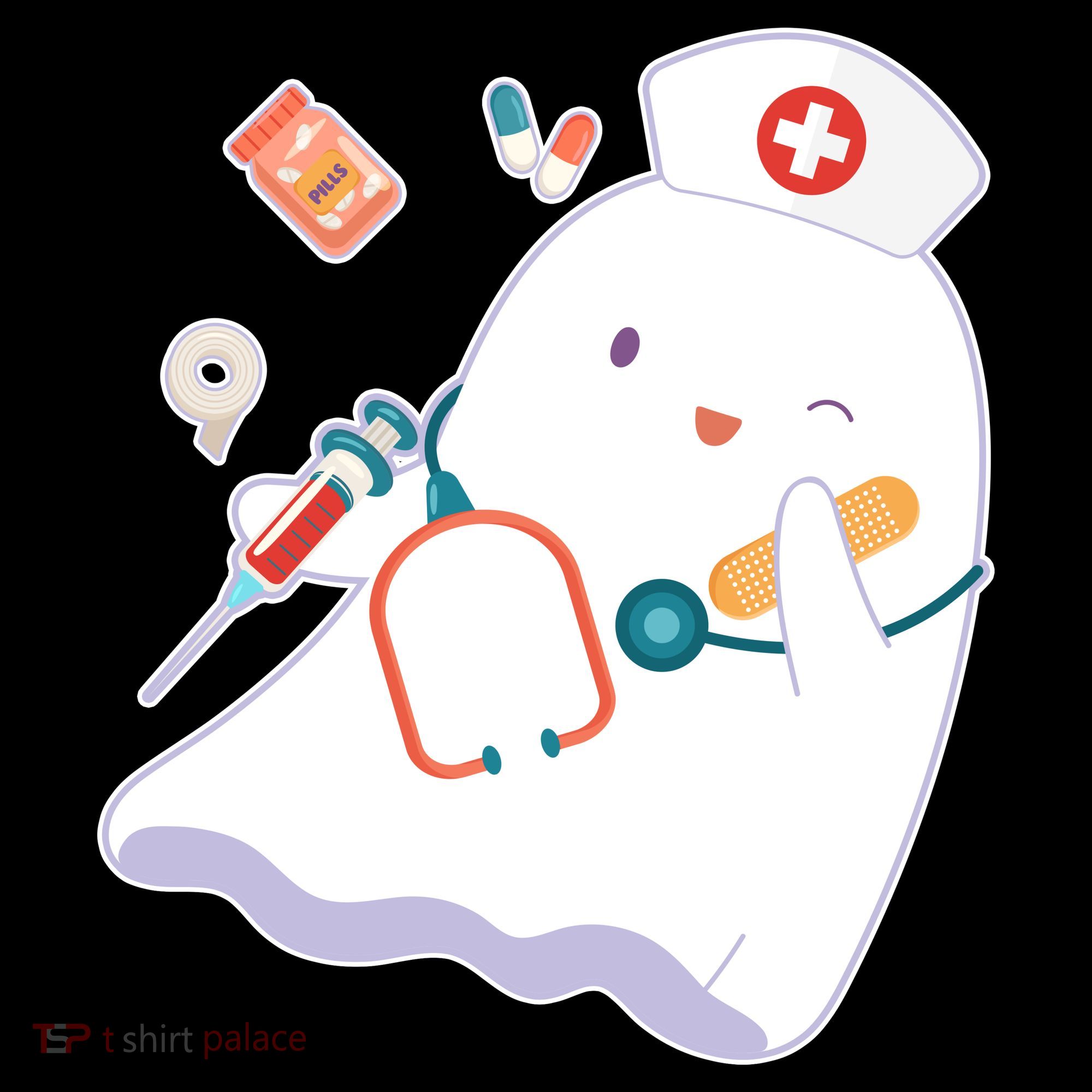 Funny Cute Halloween Nurse Ghost Ornament