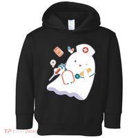 Funny Cute Halloween Nurse Ghost Toddler Hoodie thumb 0