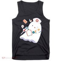 Funny Cute Halloween Nurse Ghost Tank Top thumb 0