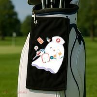 Funny Cute Halloween Nurse Ghost Golf Towel thumb 2